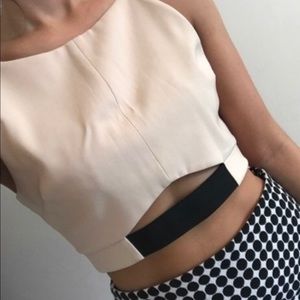 TOPSHOP Cream Crop Top | Size 4 (S)